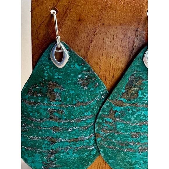 Silpada Emerald Pools Sterling Silver and Brass Drop Earrings - Picture 2 of 6